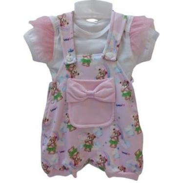 Imagem de Conjunto Luxo Jardineira + Body Bebê Menina Lessa Kids 8792-Feminino