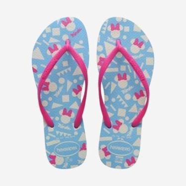 Imagem de Chinelo Havaianas Slim Disney Minnie Azul-Feminino
