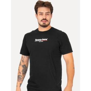Imagem de Camiseta Tommy Jeans Masculina Regular TJ RWB Flag Preta-Masculino