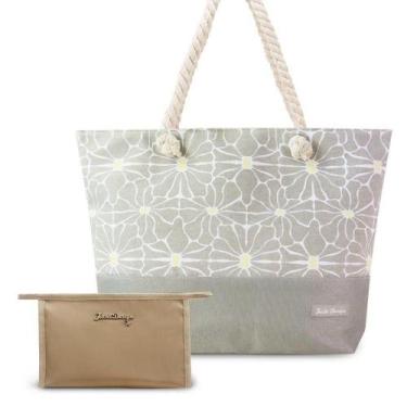 Imagem de Kit Bolsa De Praia + Necessaire Bege - Jacki Design