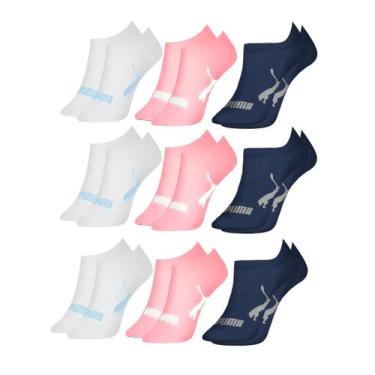 Imagem de Kit 9 Pares Meias Invisível Puma Sapatilha Adulto Original, 34/39, Bra
