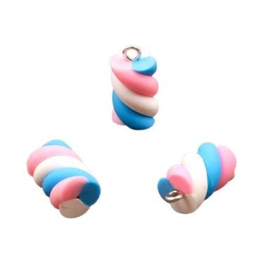 Imagem de Pingentes De Algodão Doce Coloridos Em 6 Cores, 10 Peças, 10x20mm, Kaw