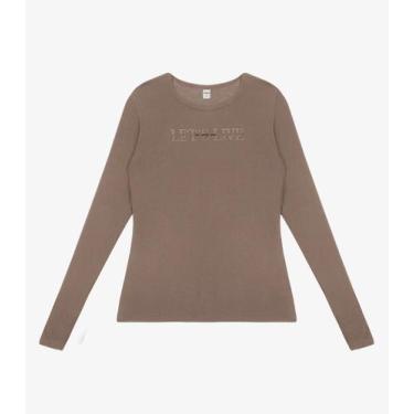Imagem de Blusa Feminina Manga Longa Em Visco Tricot Rovitex Marrom, GG, Marrom