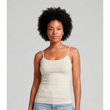 Imagem de Blusa Feminina De Alça Poliamida Style Box Bege, M, Bege