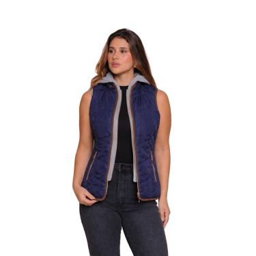 Imagem de Colete Puffer Forrado Acolchoado com Capuz em Moletom