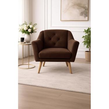 Imagem de Poltrona Rita Decorativa Reforçada para Recepção Clínica Salão Sala de Estar Veludo