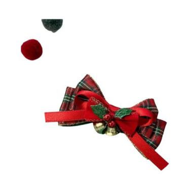 Imagem de Presilhas De Cabelo Com Laço Xadrez De Natal Para Meninas, Acessórios 