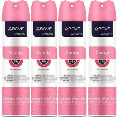 Imagem de Kit com 4 - Desodorante Aerossol Above Candy Feminino 150Ml