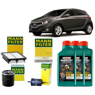Imagem de Kit Troca De Óleo 5w30 e Filtros Hyundai Hb20 e Hb20s 1.0 12v 2014 201