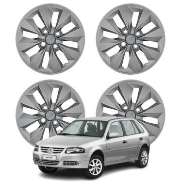 Imagem de Jogo Calota Aro 13 Modelo VW até 2012 Cubo Alto Prata - Grid Calotas