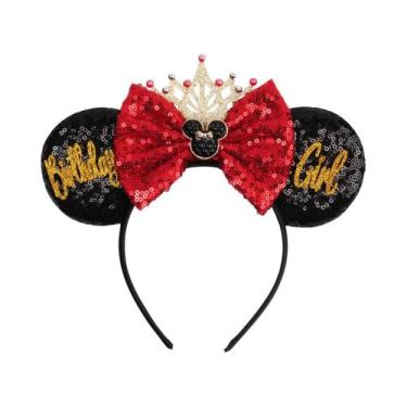 Imagem de Tiara De Orelhas De Rato Com Lantejoulas Para Meninas, Acessório De Ca