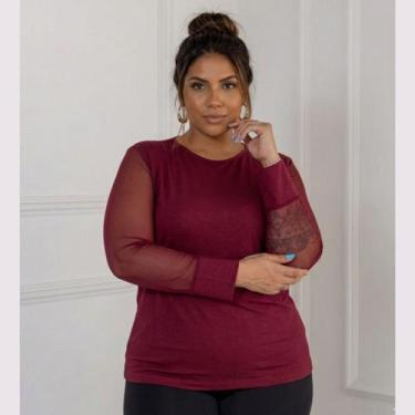 Imagem de Blusa Inverno com a Manga Longa em Tule Plus Size - Rosana Farcait, Vi