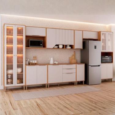 Imagem de Cozinha Modulada 9 Peças com 1 Cristaleira 2 Balcões 4 Armários Aéreo 