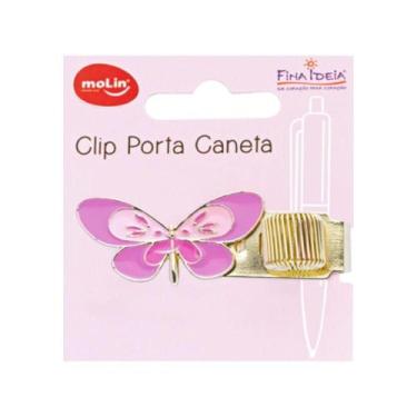 Imagem de Clip Porta Caneta Molin do Brasil Modelo 2 em Aço para Organização de 