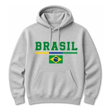 Imagem de Moletom Adulto 100% Algodao Brasil Copa Hexa Unissex Macio Confortavel
