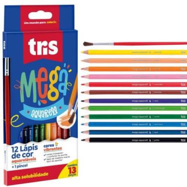 Imagem de Lápis de cor mega aquarell - aquarelável - 12 cores - tris