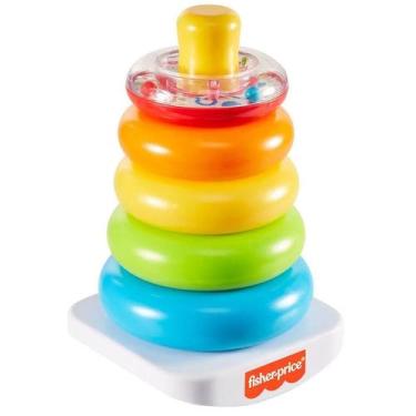 Imagem de Brinquedo educativo Pirâmide de argolas com chocalho Fisher-Price