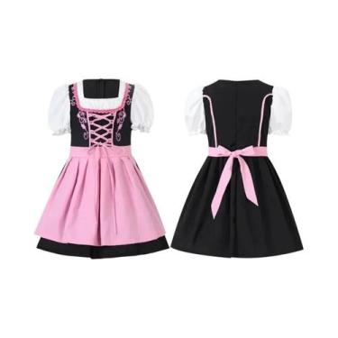 Imagem de Vestido Infantil Alemão Dirndl Para Meninas, Fantasia De Empregada Okt