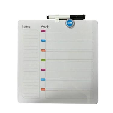 Imagem de Quadro Magnético Semanal Planner Yeet Lousa Organizadora com Caneta e Ímãs 29x29cm Branco