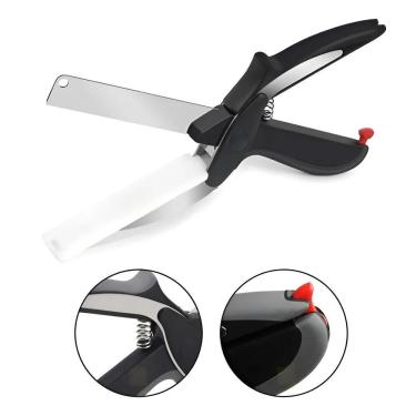 Imagem de Tesoura Faca 2 em 1 Clever Cutter com Tábua de Corte Acoplada em Aço Inox Desmontável para Cozinha e Churrasco Yeet