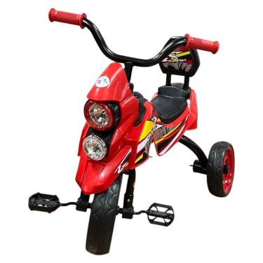 Imagem de Triciclo Infantil Estilo Moto para Coordenação Motora com Assento Anatômico Vermelho Unitoys