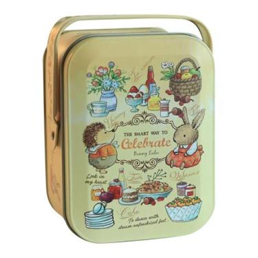 Imagem de Lata De Metal Retrô Coelhinho Branco Para Doces, Biscoitos E Presentes
