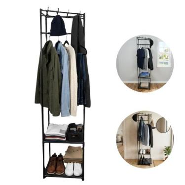 Imagem de Arara Rack Organizadora de Roupas Closet Armario Aberto de Canto Sapat