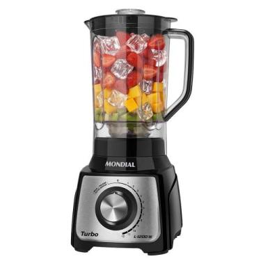 Imagem de Liquidificador Turbo Mondial Preto e Inox 1200W L1200 BI 127V, Preto e