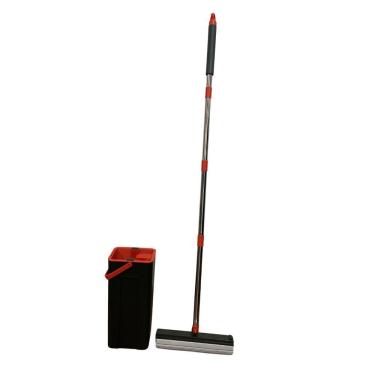 Imagem de Mop Esponja PVA com Balde e Cabo em Aço Inox 125CM Limpeza de Pisos Preto Powermaid