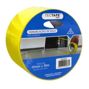 Imagem de Fita para demarcação de solo 48x30 - amarelo - Tectape