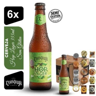 Imagem de Cerveja Hop Lager Cervejaria Louvada 355ml Kit 6 unidades Sem Glúten