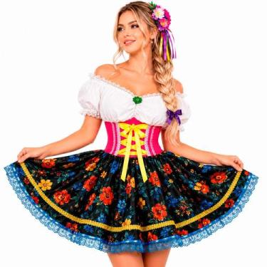 Imagem de Fantasia Vestido Festa Junina Anarrie Adulto Feminino de Luxo - Fantas