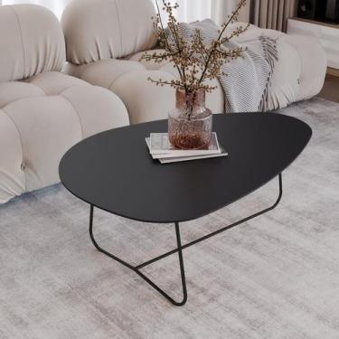 Imagem de Mesa de Centro Trude Organica 35cm x 90cm x 60cm Preto - Previlege