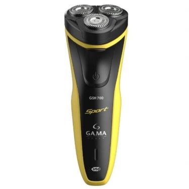 Imagem de Barbeador Elétrico Gama 3 Lâminas Sport Usb Preto/Amarelo GSH700 Bivolt