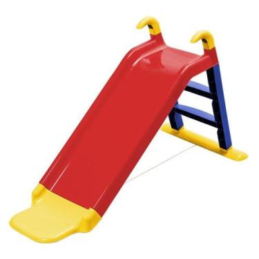 Imagem de Escorregador Infantil c/ Apoio Amarelo Azul e Vermelho - Bel Brink