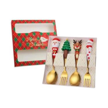 Imagem de Conjunto De Talheres De Aço Inoxidável Para O Natal 2/4/6 Peças, Conju