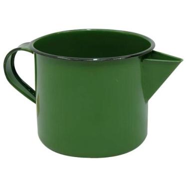 Imagem de Caneca Esmaltada Com Bico Alça N12 Verde Escuro Metallouça 1L Leiteira