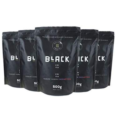 Imagem de KIT COM 5 ERVA MATE PARA TERERÉ BLACK ERVA 500G (2 Burrito, 2 Energético e 1 Menta Black)