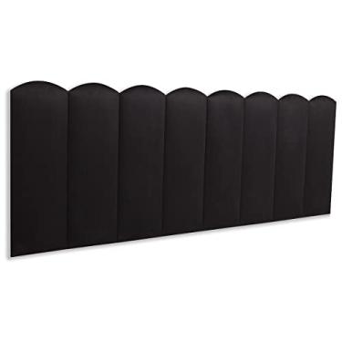 Imagem de Cabeceira Queen Modulada Nuvem Cama Box 160 cm x 60 cm Blu Interiores Cor:SUEDE Preto