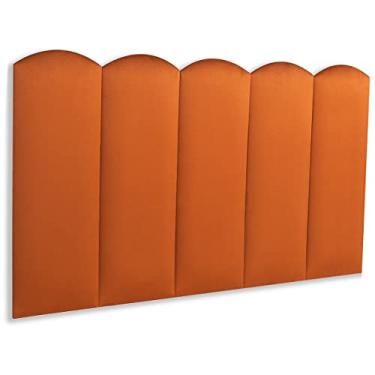 Imagem de Cabeceira Solteiro Estofada Cama Box Modulada Formato Nuvem 100 X 60 Cm Blu Interiores Cor:Veludo Terracota