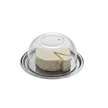 Imagem de Queijeira com Base de Aço Inox e Tampa de Acrílico Redonda Versátile 18,5Cm