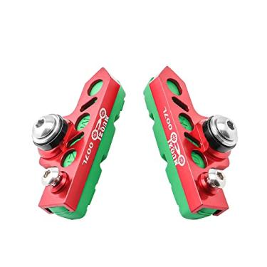 Imagem de Bicicleta C Pinça de freio estendida (conjunto de 2) freio de aro de liga de alumínio substituível resistente ao desgaste para bicicleta de estrada, MTB, bicicleta dobrável (vermelho-verde)