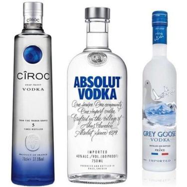 Imagem de Kit Vodka( Ciroc 750 Ml + Grey Goose 750 Ml + Absolut 750Ml)