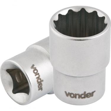Imagem de Soquete Estriado Encaix 1/2" 16mm Curto Cromo Vanádio Vonder