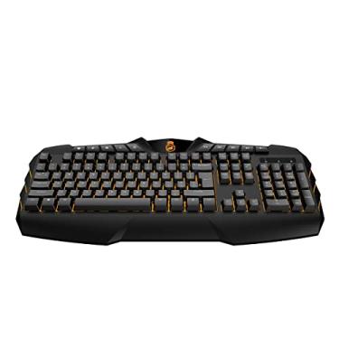 Imagem de Gshield Teclado Gamer Semimecânico com Fio 1,5m Padrão ABNT2 + Teclas Multimídia e Iluminação Backlight Amarela, Tech Fury