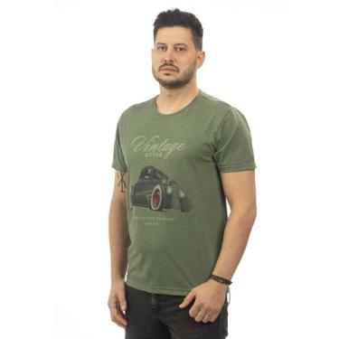 Imagem de Camisetas Masculina Estampada Slim Mesclada Verde - John Pull