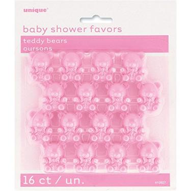 Imagem de Pingentes de bebê para meninas urso de pelúcia rosa plástico, 16 quilates