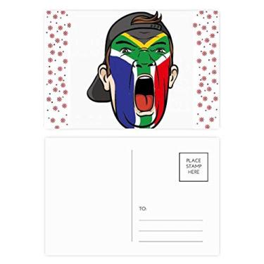 Imagem de Boné de maquiagem facial bandeira da África do Sul Natal flor celebração cartão postal bênção cartão postal