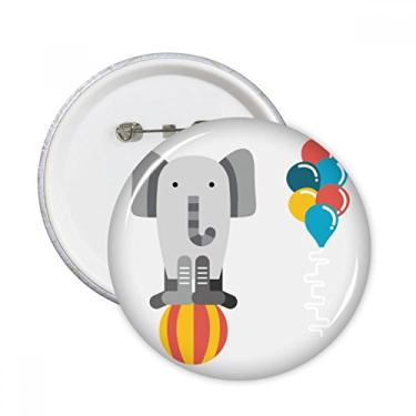Imagem de Incrível ilustração de elefante de balão engraçado alfinetes redondos emblema botão decoração acessório 5 peças
