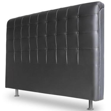 Imagem de Cabeceira Estofada Cama Box Casal King Louise 195cm Corano Preto - Abm